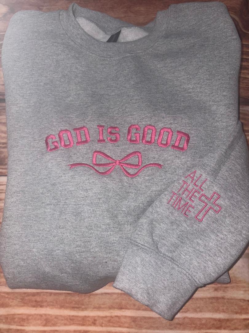 God is Good Lover Embroidery sweatshirt